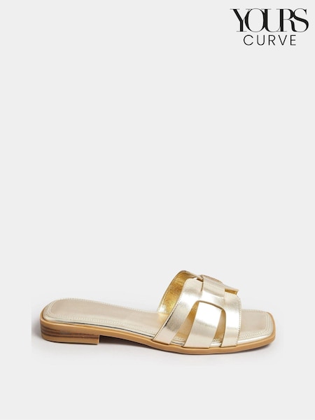 Aur - Yours Curve sabot decupați Sandale extra wide Eee (N29171) | 111 LEI