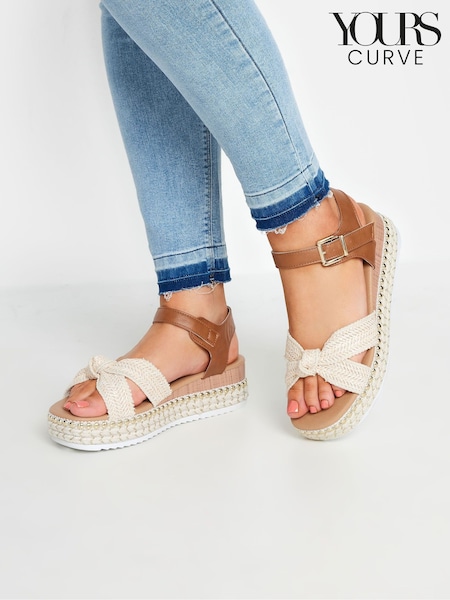 Naturalny - Dwuczęściowe espadryle Yours Curve o bardzo szerokim kroju (N29178) | 150 zł
