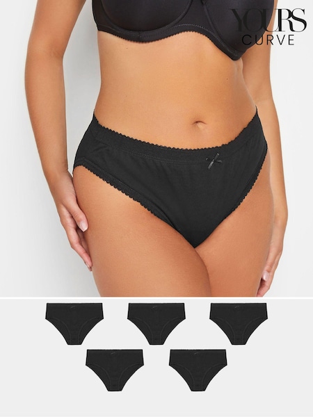 Yours Curve High Leg 100% Cotton Briefs 5 Pack (N29187) | €25