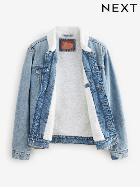 Borg Collar Denim Western Jacket (N29238) | 79 zł