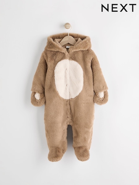 Caramel Bear Baby Hooded All-In-One (0mths-2yrs) (N29426) | €15.50 - €17.50