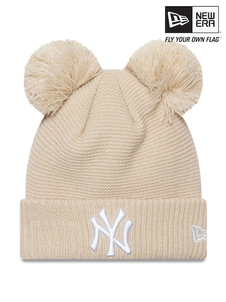 New Era Womens Cream Double Pom Beanie (N29454) | €40