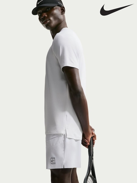 White - Regular Nike Court Advantage 8 Inch Tennis Shorts