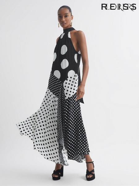 Florere Polka Dot Asymmetric Midi Dress (N29888) | €102
