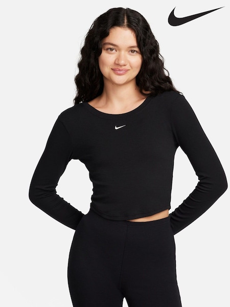 Nike Black Chill Knits Mini-Ribbed Long-Sleeve Top (N29947) | €31