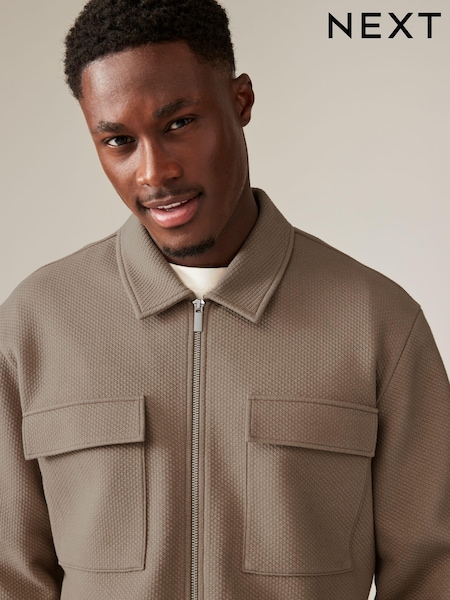 Песочный - Premium Texture Jersey Shacket (N29979) | €19