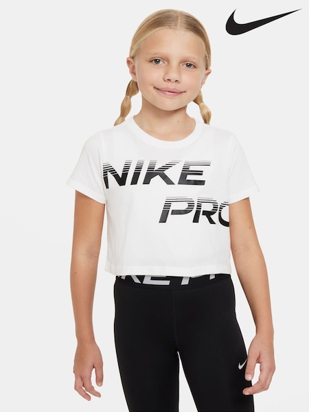 Nike White Pro Cropped T-Shirt (N30007) | €16