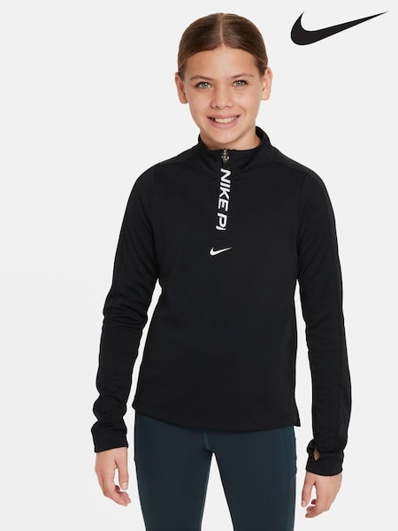 Musta - Nike Pro Dri-Fit puolivetoketjullinen toppi (N30011) | €71
