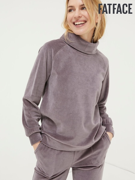 FatFace Purple Verity Velvet Funnel Top (N30068) | €21.50