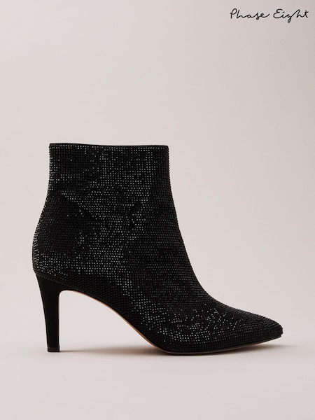 Phase Eight Black Sparkly Boots (N30080) | AED492