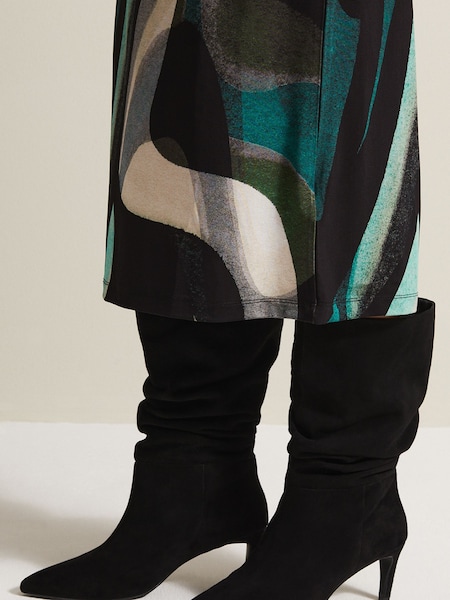 Phase Eight Black Suede Boots (N30087) | AED463