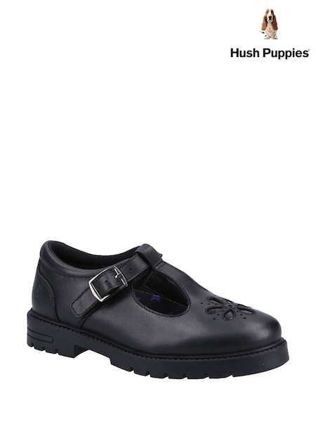 Black - Hush Puppies Fiona Senior School Shoes