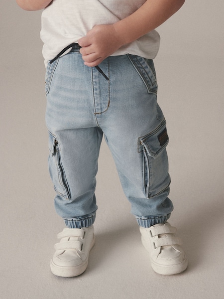 Bleach Denim Comfort Cargo Jeans (3mths-7yrs) (N30312) | €8 - €9