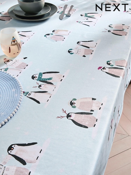 Blue Penguin Wipe Clean Christmas Table Cloth (N30360) | €13 - €18.50