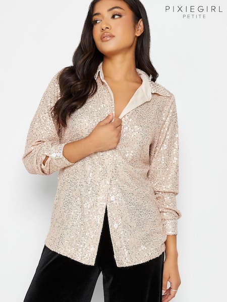PixieGirl Petite Gold Sequin Shirt (N30402) | €11.50