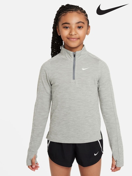 Tummanharmaa kanerva - Nike Dri-FIT Pitkä hiha Half Zip Top (N30420) | €63