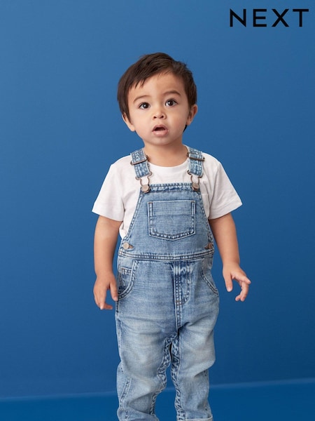 Light Blue 100% Cotton Denim Dungarees (3mths-7yrs) (N30477) | $40 - $49