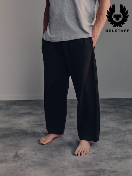 Noir - Regular Belstaff Cotton Jersey Wide Leg Joggers