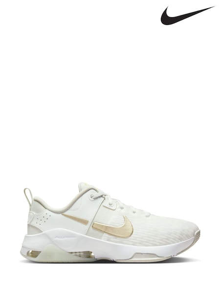 Nike White/Gold Zoom Bella 6 Gym Trainers (N30713) | €122