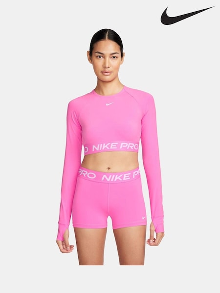 Nike Bright Pink Pro Dri-FIT Cropped Long-Sleeve Top (N30730) | €21.50