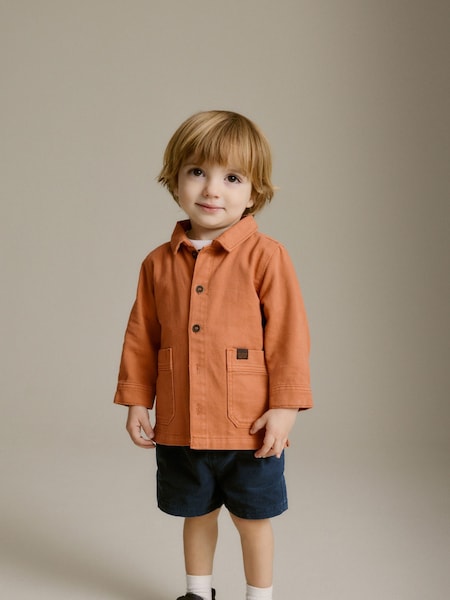 Orange Denim Shacket, T-Shirt and Shorts Set (3mths-7yrs) (N30806) | €15 - €17.50