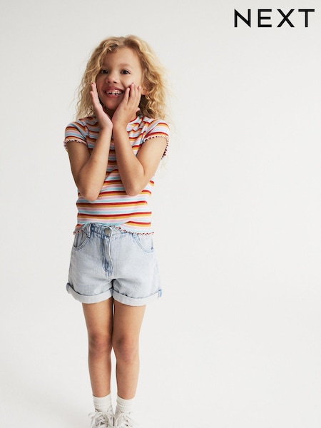 Light Blue Elasticated Waist Denim Shorts (3-16yrs) (N30976) | €4 - €14