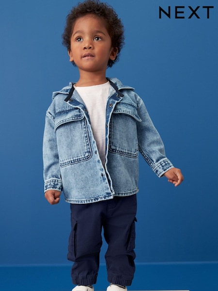 Albastru - 100% Cotton Denim Shacket (3mths-7yrs) (N30988) | 119 LEI - 134 LEI