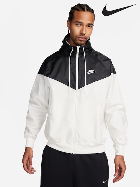 Nike White/Black Sportswear Windrunner Hooded Jacket (N31049) | €57