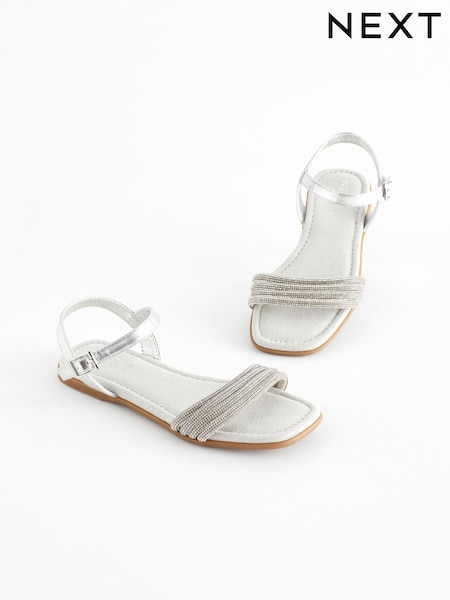 فضي - Glitter Occasion Sandals (N31139) | ‏107 ر.س.‏ - ‏149 ر.س.‏