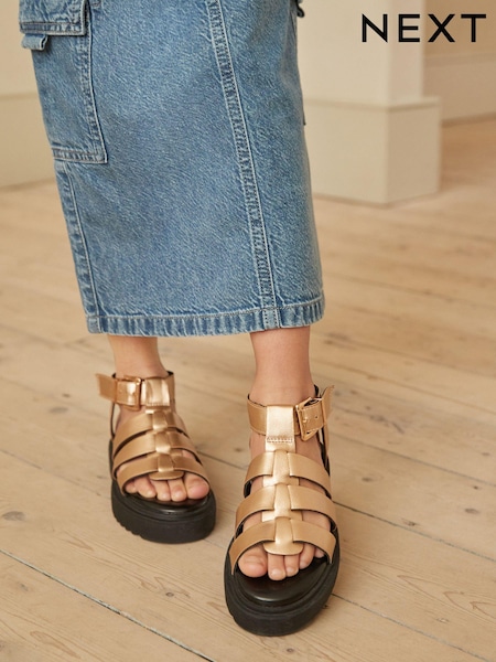 Rose Gold Chunky Gladiator Sandals (N31141) | €12.50 - €15.50