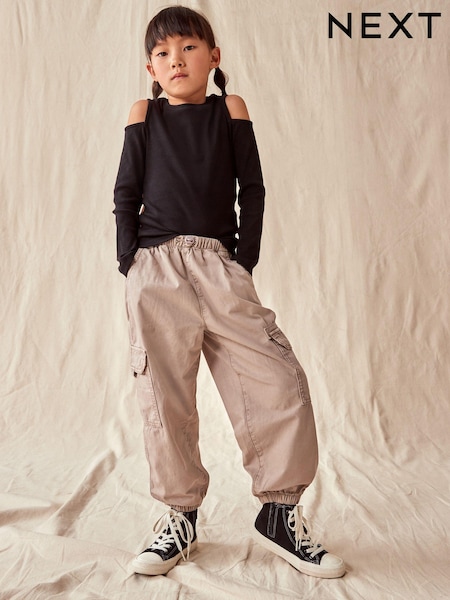 Nerc rjava - Parachute Cargo Cuffed Trousers (3-16yrs) (N31196) | € 13 - € 17