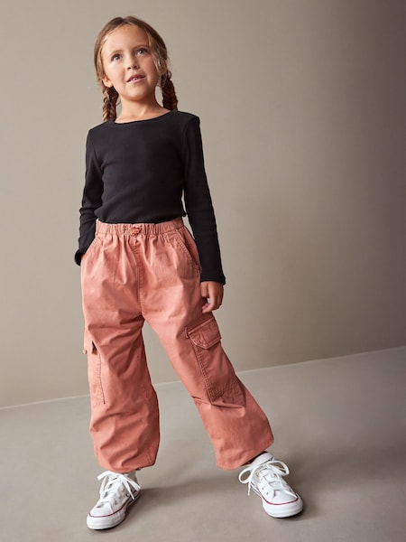 Rust Brown Parachute Cargo Cuffed Trousers (3-16yrs) (N31200) | €7.50 - €10