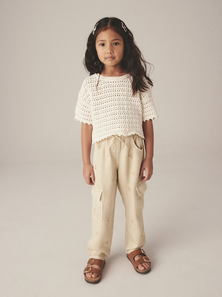 Stone - Tencel Cargo Pocket Trousers (3-16yrs) (N31209) | 10 € - 13 €