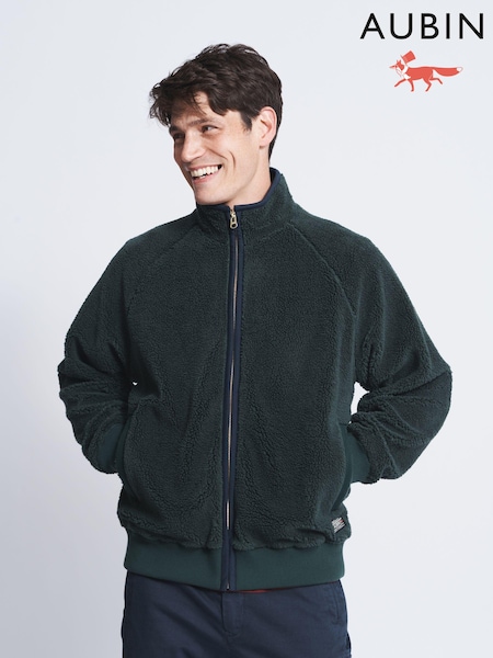 Aubin Green Kewick Borg Zip Through Sweatshirt Fleece (N31224) | €72