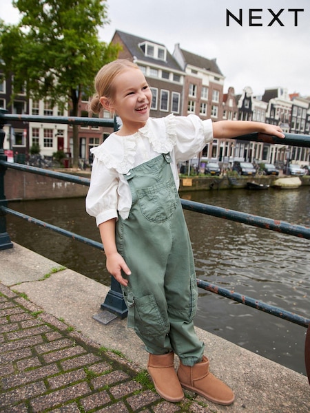 كاكي أخضر - Cargo Dungarees (3-16yrs) (N31239) | ‏48 د.إ.‏ - ‏ 60‏ د.إ.