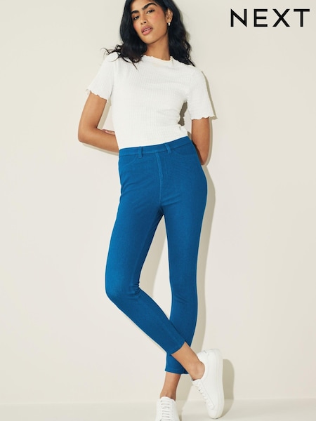 Blue Bright Cropped Denim Jersey Leggings (N31294) | LEI 75