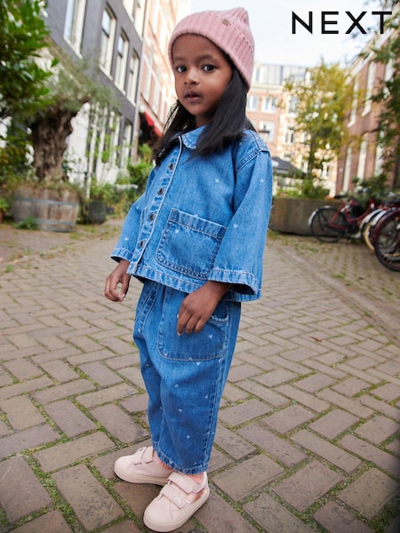 Mid Blue Denim 100% Cotton Shirt And Trousers Set (3mths-7yrs) (N31347) | AED20 - AED24