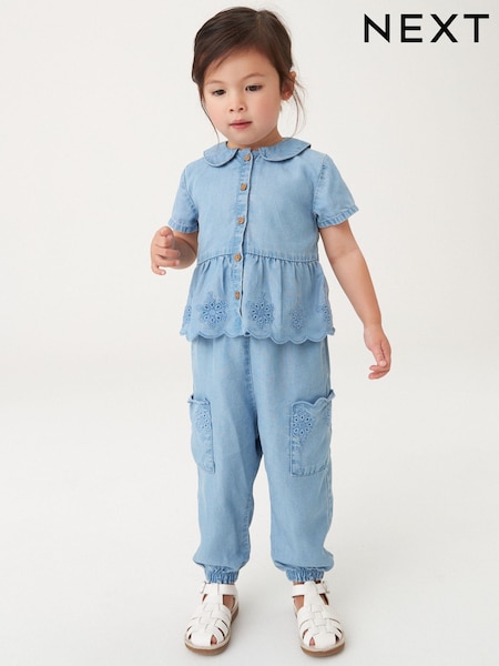 Džins - Broderie Shirt and Trousers Set (3mths-7yrs) (N31351) | € 18 - € 21