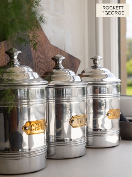 Rockett St George Silver Vintage Coffee Tin Storage Jar (N31357) | €29
