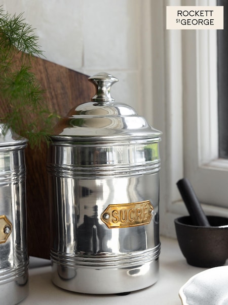 Rockett St George Silver Vintage Sugar Tin Storage Jar (N31358) | €27
