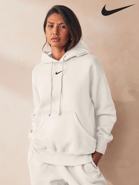 Purjehtia - Nike Oversized Sportswear Phoenix Fleece Mini Swoosh Pullover Hoodie (N31445) | €95