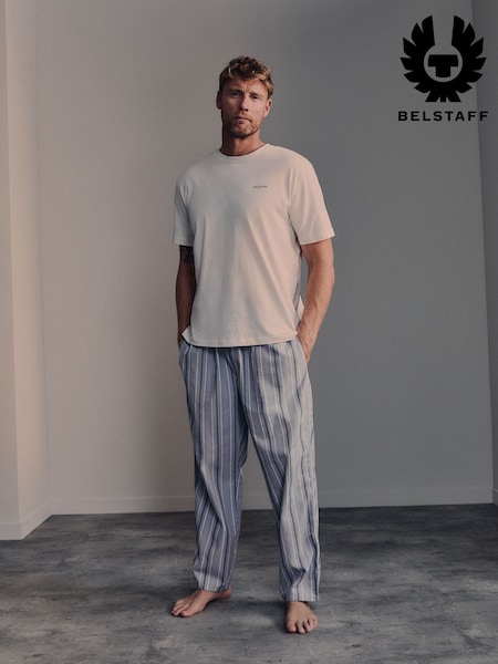 Blå - Regular Belstaff Cotton Poplin Joggers