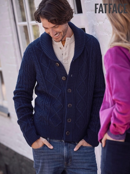 FatFace Blue Calder Cable Cardigan (N31578) | €47.50