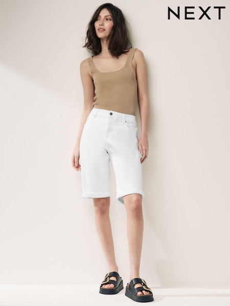 White Denim Knee Length Shorts (N31660) | €7