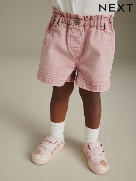 Pink Seashell Standard Fit (F) Embellished Touch Fasten Strap Trainers (N31775) | AED88 - AED102