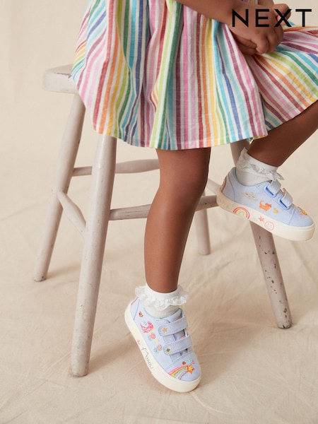 Blue Rainbow Standard Fit (F) Embellished Touch Fasten Strap Trainers (N31798) | €26 - €32