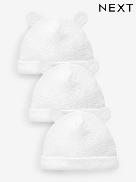 Blanco - Beanie Jersey Baby Hats 3 Pack (0-12mths) (N31827) | 8 €