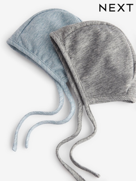Grey/Blue Baby Bonnets Jersey 2 Pack (0-12mths) (N31843) | €3