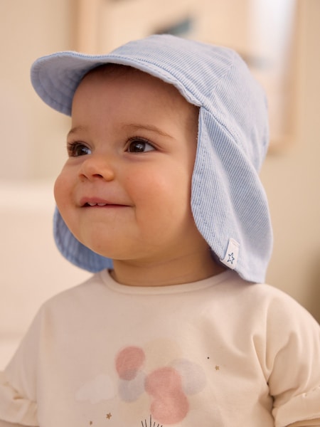 Blue Reversible Legionnaire Baby Hat (0mths-2yrs) (N31851) | AED7