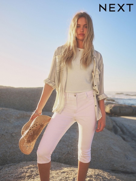أبيض - Capri Cropped Jeans (N31914) | ‏22 د.إ.‏ - ‏ 23‏ د.إ.